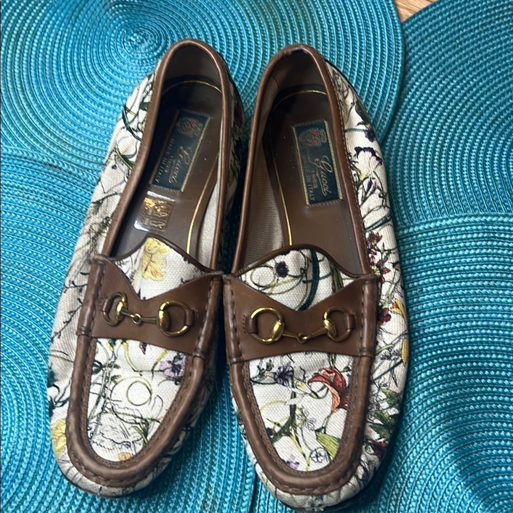 Rare Gucci 1954 Flora Loafers Collector’s Print Iconic Vintage Style size 40 - Picture 2 of 14